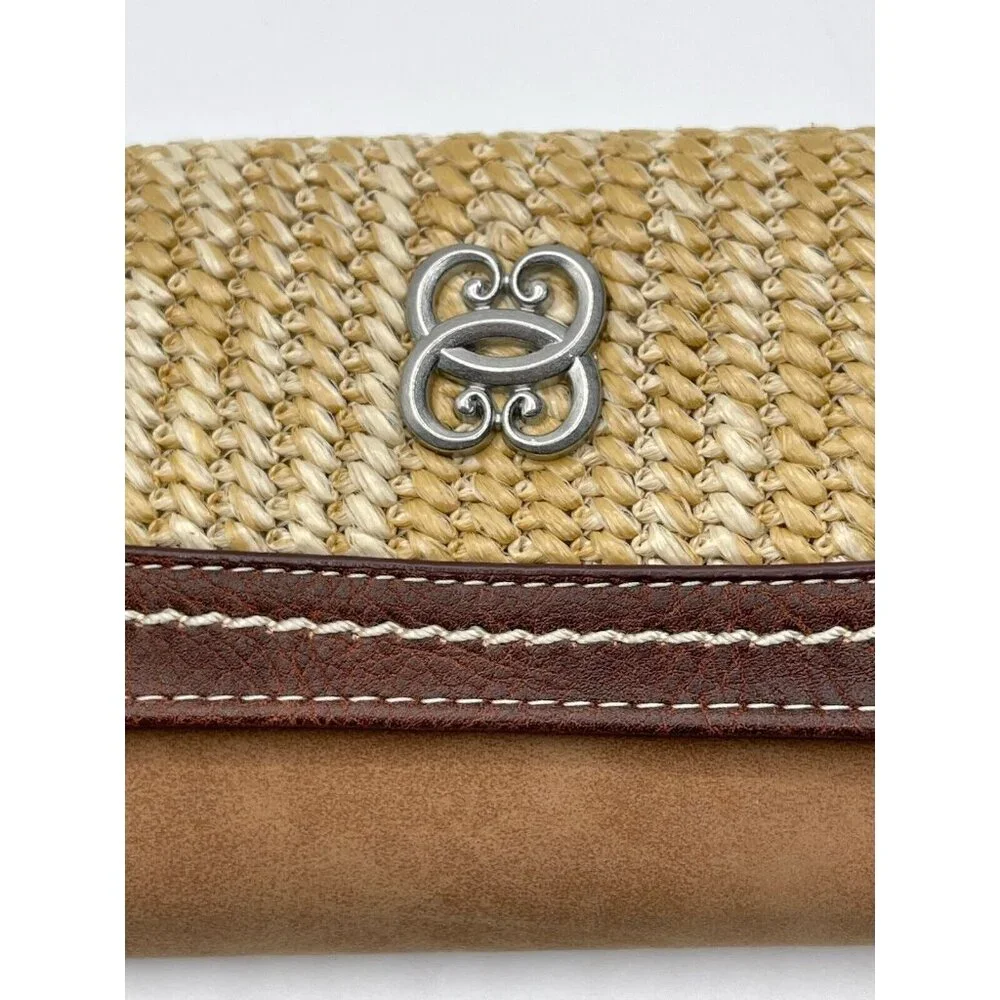 BOC Wallet Womens Weave‎ Faux Leather Tan Brown